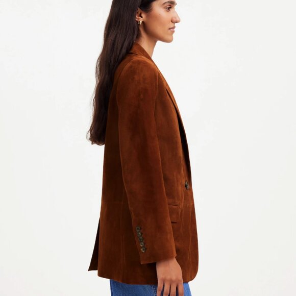 NWT! MADEWELL The Kline Brown Suede Blazer Size 4 - Picture 3 of 11